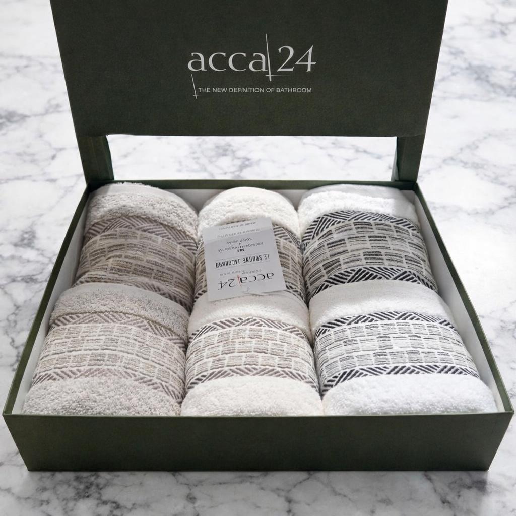Asciugamani set 3+3 Acca24 plisse