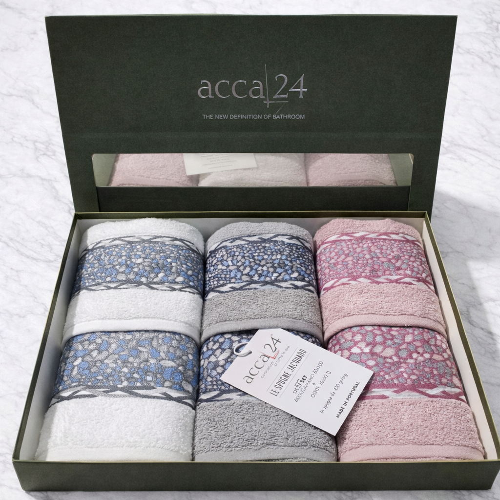 Asciugamani 3+3 Acca24 damascati