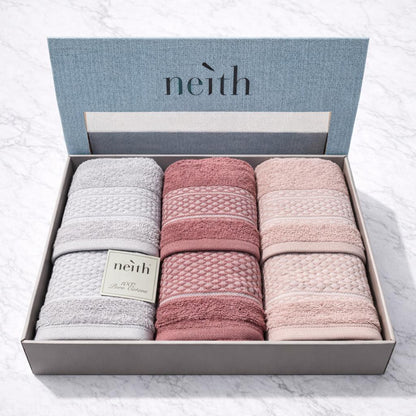 Asciugamani set 3+3 Neith rosa