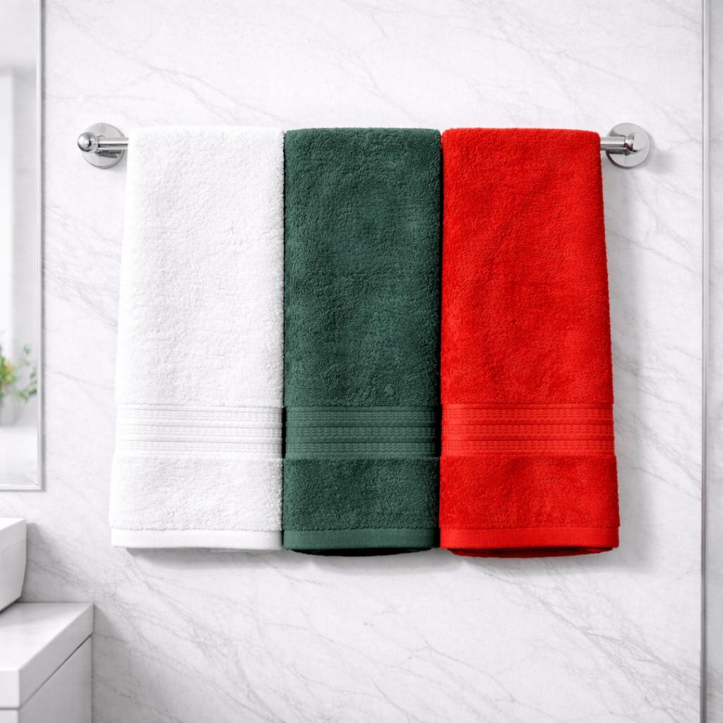 3 Asciugamani Vingi grandi colorate