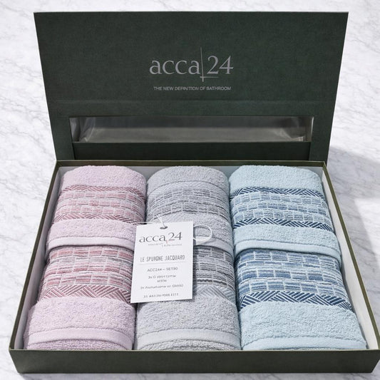 Asciugamani set 3+3 Acca24 plisse